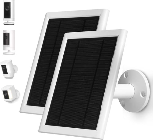 5W Solar Panel Compatible for Ring Camera Spotlight Cam Plus/Pro (Battery) Stick up Cam/Pro Spotlight Cam Battery, with 10Ft Cord IP65 Waterproof with Type-C to DC Adapter Cord-2Pack