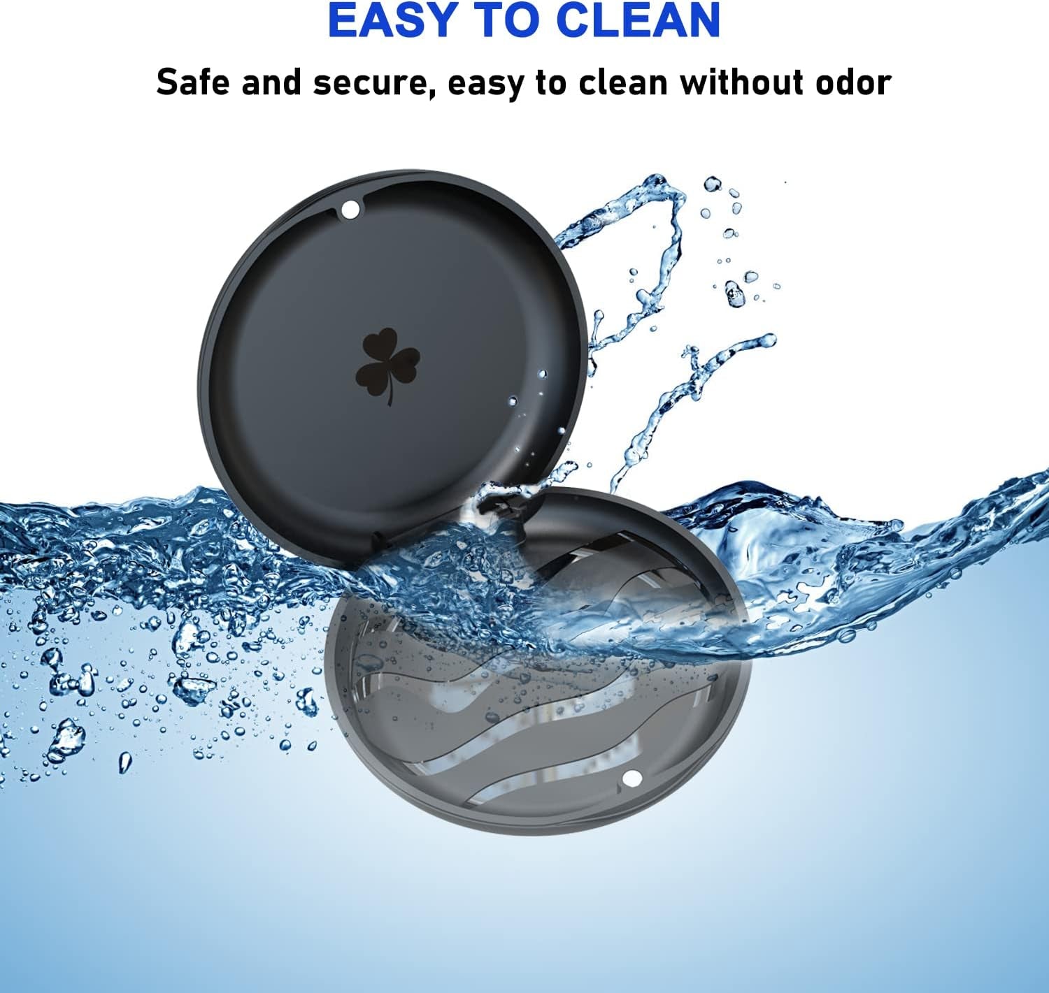 2-Pack Ultra-Thin round Aligner & Retainer Case with Magnetic Closure – Slim Portable Travel Container for Braces, Mouth Guard, Night Guard, Bpa-Free Anti-Slip Water Ripple Design (Black)