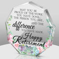 Retirement Gifts for Women Men May You Be Proud Keepsake and Paperweight Retirement Plaque Inspirational Farewell Gifts for Retired Teacher Police Firefighter(Nonagon)