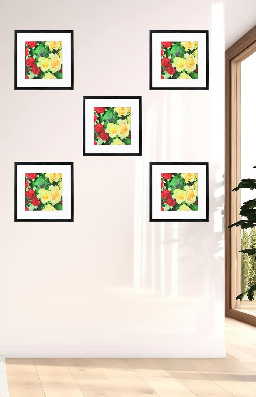 8X8 Picture Frame in Black, Display Pictures 4X4 or 8X8,Wall Certificate Poster Photo Frame, 1 Pack