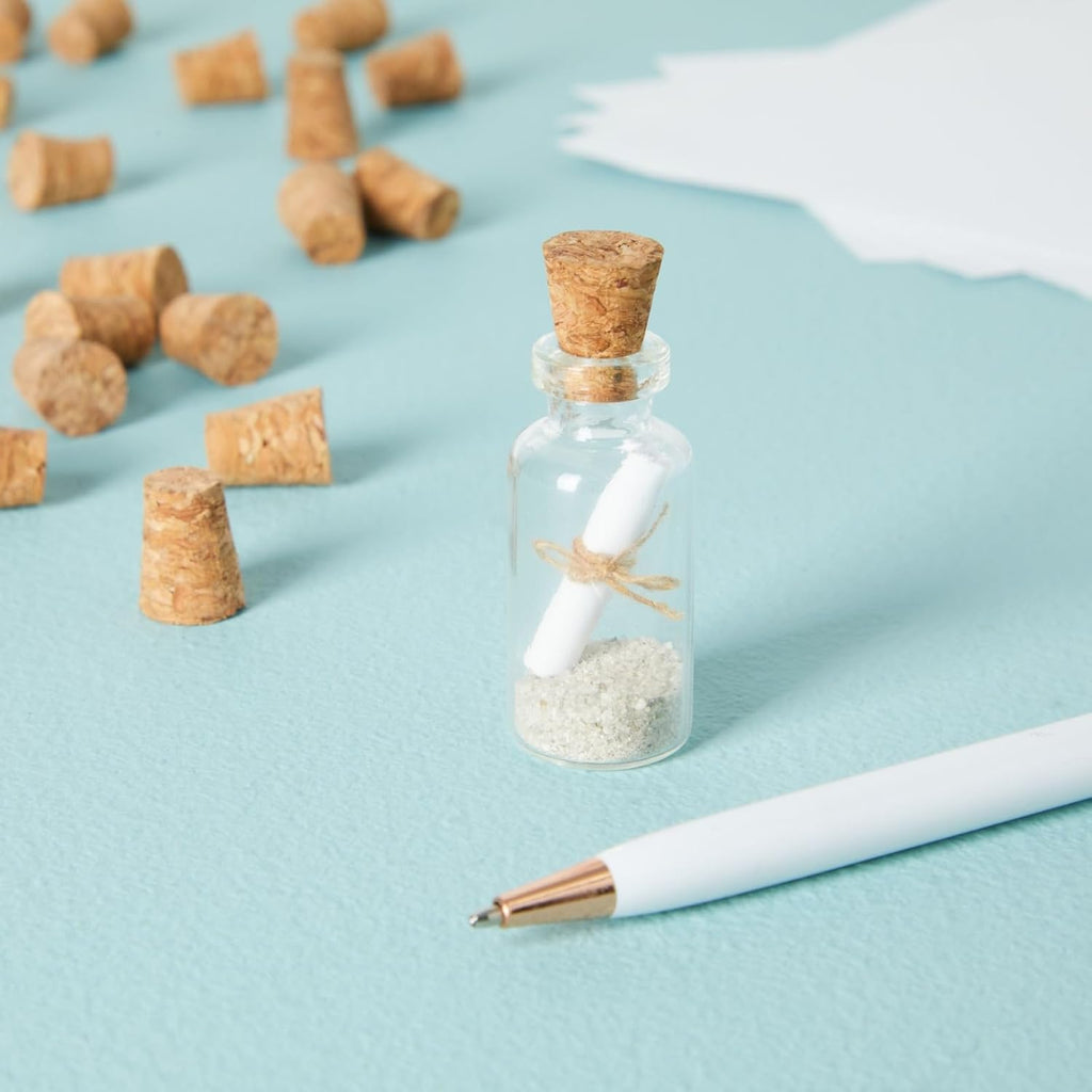 Tiny Cork Plugs & Mini Stoppers - 100-Pack, 0.4 X 0.3 X 0.5 In, Brown - Corks for Test Tubes & Mini Bottle Lids for DIY Crafts & Spice Shakers