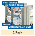 (2 Pack)  Willcrest Easy Hang Hookless Fabric Shower Curtain, 70" X 74", Sage Green