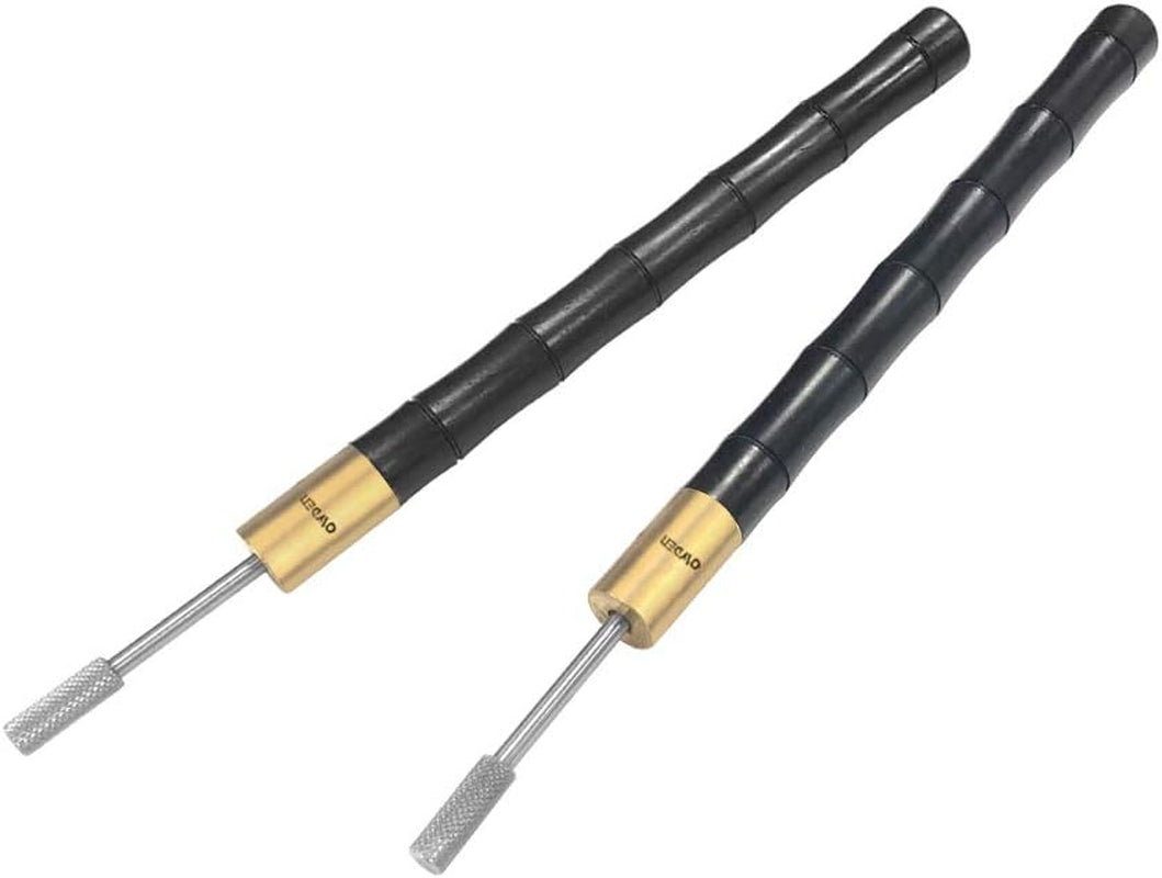 2Pcs. Leather Edge Dye Tool,Ebony Wood Handle, Double Bearing Configure for Smooth Rolling.Edge Dye Roller Leather Edge Oil Printing Tool for Leather Craft Working