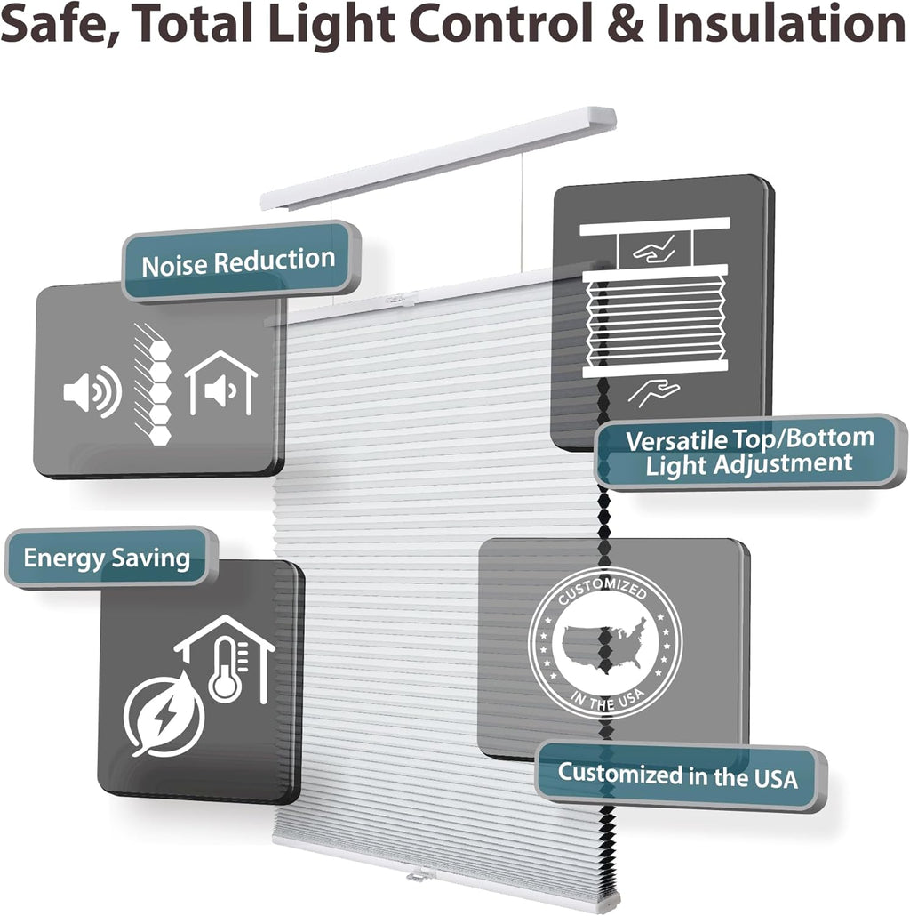 Cordless 1.5" Blackout Top down Bottom up Cellular Shade, Energy Saver, 69.5" W X 84" H, Latte