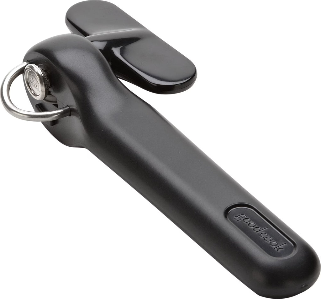 Safe-Cut Manual Can Opener with Stainless Steel Cutting Blade, Black
