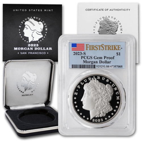 2023 S American Silver Morgan Dollar Coin Gem Proof (First Strike - Flag Label) $1 PCGS GEMPR