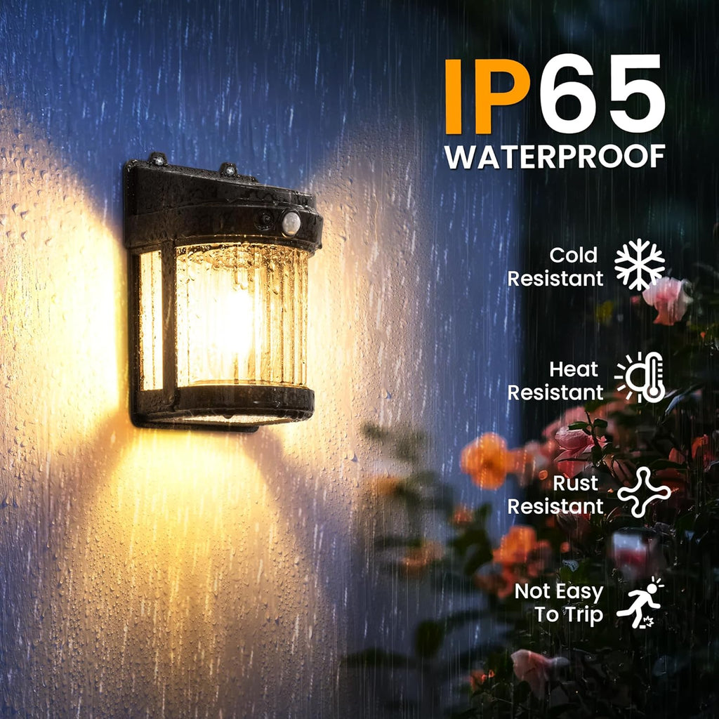 Solar Fence Lights, 4 Pack Solar Motion Fence Deck Lights Outdoor, 3 Modes for Step Wall Step Shed Patio Front Door Garage (6X3.6X2.2 Inch)