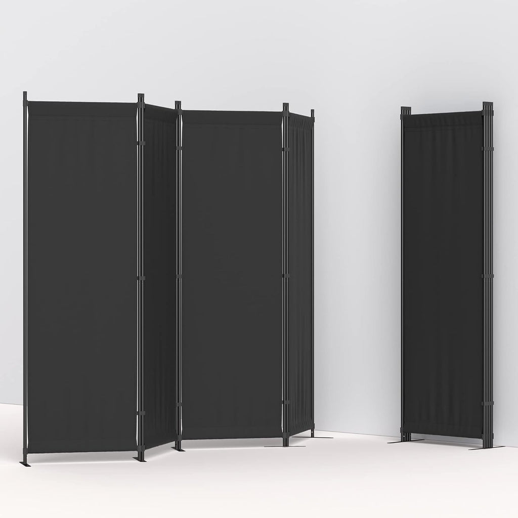 6FT Room Divider Portable, Folding Privacy Screens, 4 Panel Room Partitions, 88" Foldable Wall Dividers, Separating for Home Office Bedroom Dorm Decor (Black)