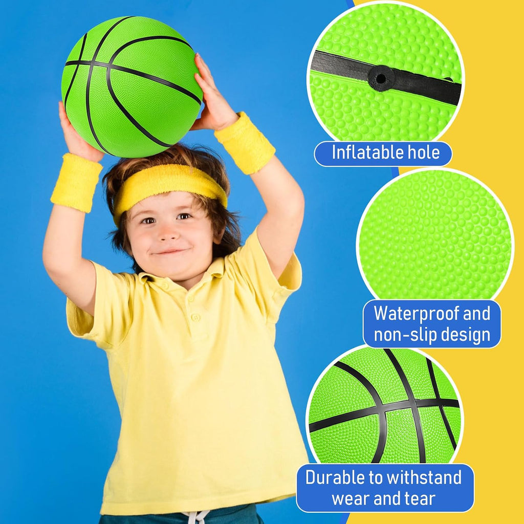 12 Pack Official Size Rubber Basketballs for Kids Child Junior Youth Indoor Outdoor Sports Basket Balls with Pump Back to School Student Gifts Operation Christmas Bulk Items