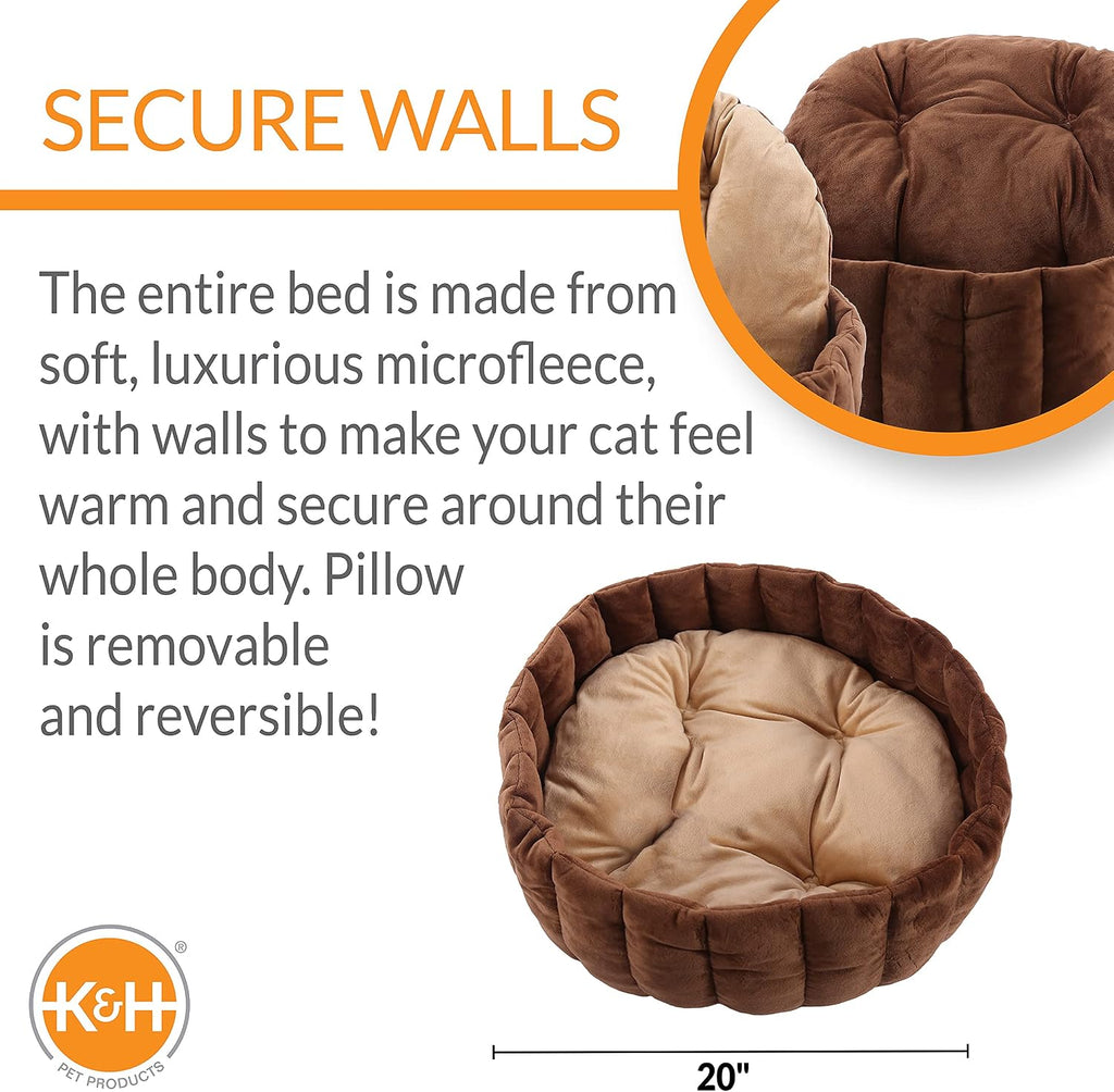 Lazy Cup Pet Bed Tan/Mocha Large 20 Inches