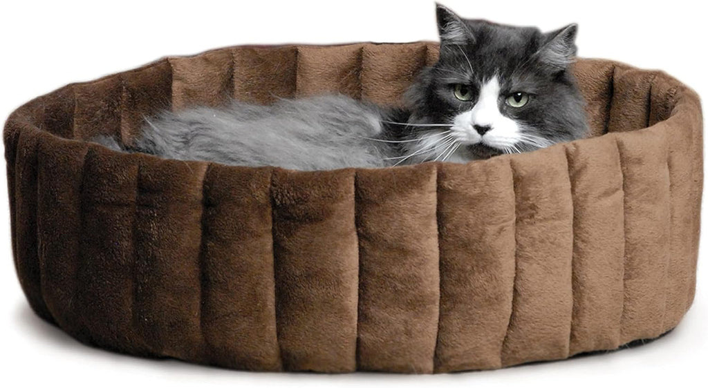 Lazy Cup Pet Bed Tan/Mocha Large 20 Inches