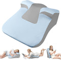 Bed Snorinator Pillow, Ergonomic Wedge Pillow for Sleep Apnea Memory Foam Reading Pillow for Back, Neck & Head Comfortable Support-Blue(Extra Large)