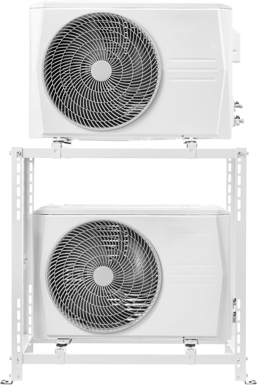 Mini Split Ground Stand, Anti-Vibration Mini Split Stand for 9000-18000 BTU Ductless Air Conditioner Heat Pump, Heavy Duty AC Base Bracket Floor Mount W/ 551LBS Max. Load,Dual Levels
