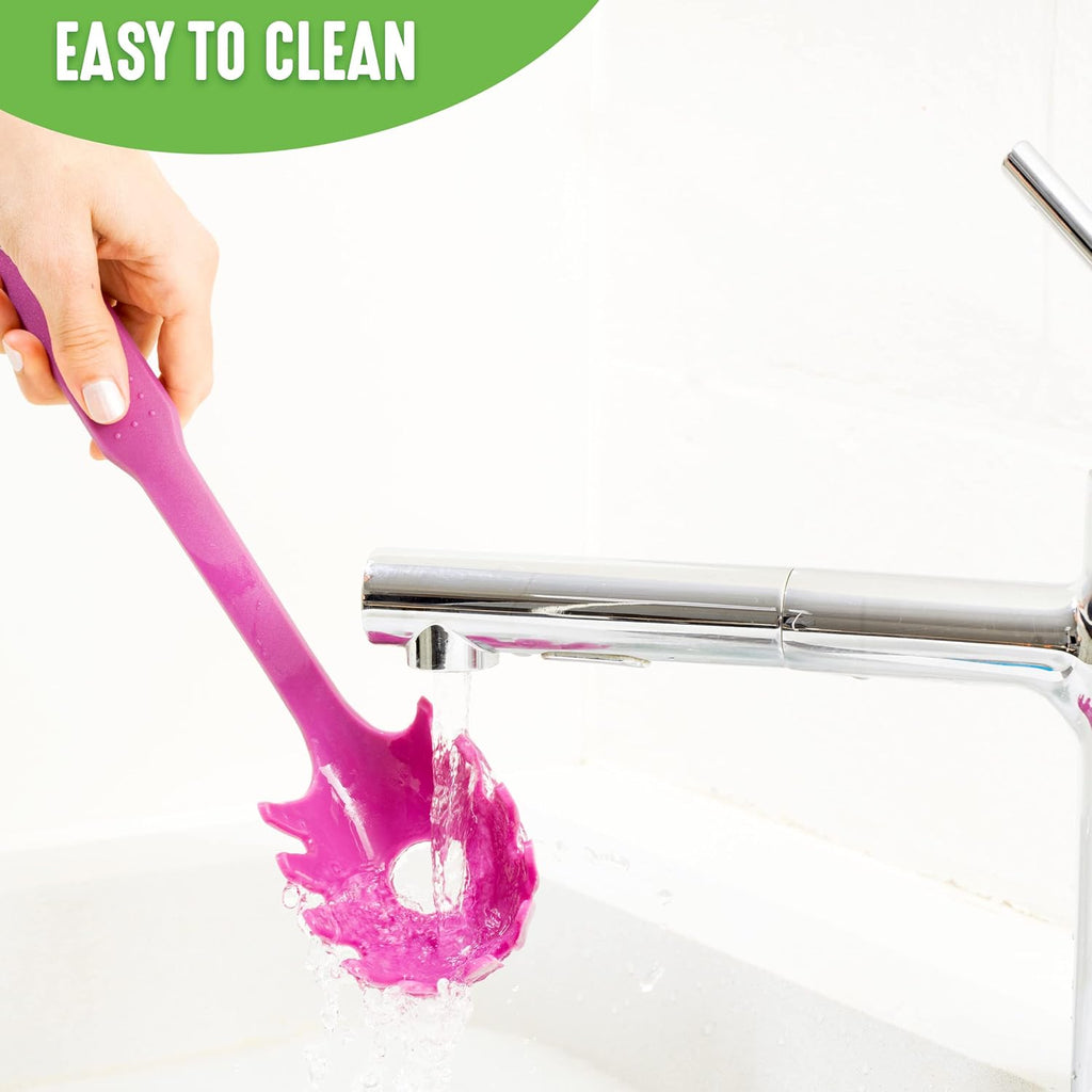 Cooking Tools and Utensils, 7 Piece Nylon Set Including Spatulas Turner Spoons and Tongs, Dishwasher Safe, Bright Pink