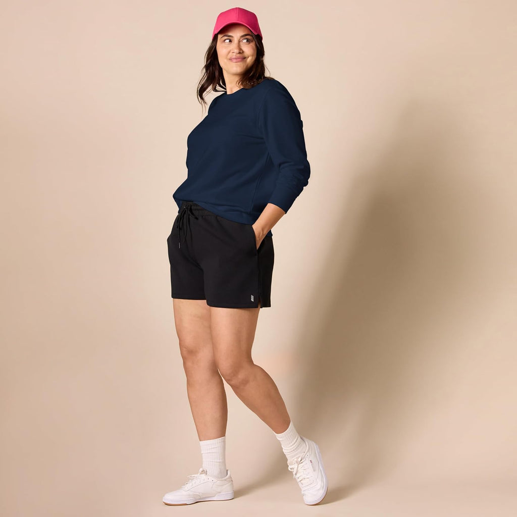 Women'S Fleece Crewneck Long Sleeve Pullover Sweatshirt (Available in plus Size)