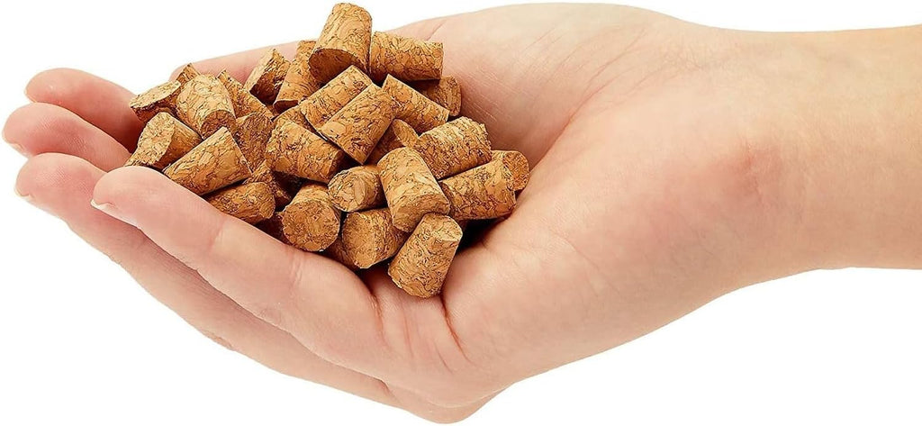 Tiny Cork Plugs & Mini Stoppers - 100-Pack, 0.4 X 0.3 X 0.5 In, Brown - Corks for Test Tubes & Mini Bottle Lids for DIY Crafts & Spice Shakers