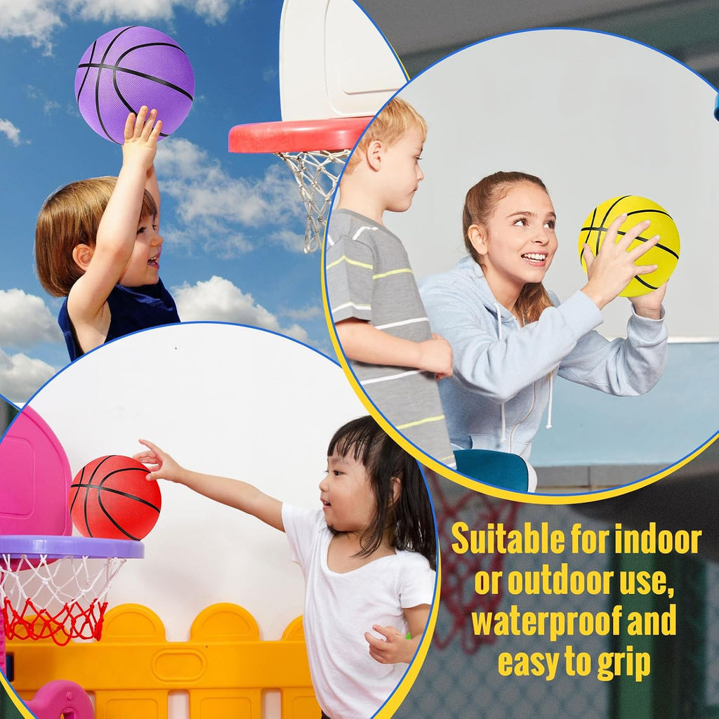 12 Pack Official Size Rubber Basketballs for Kids Child Junior Youth Indoor Outdoor Sports Basket Balls with Pump Back to School Student Gifts Operation Christmas Bulk Items