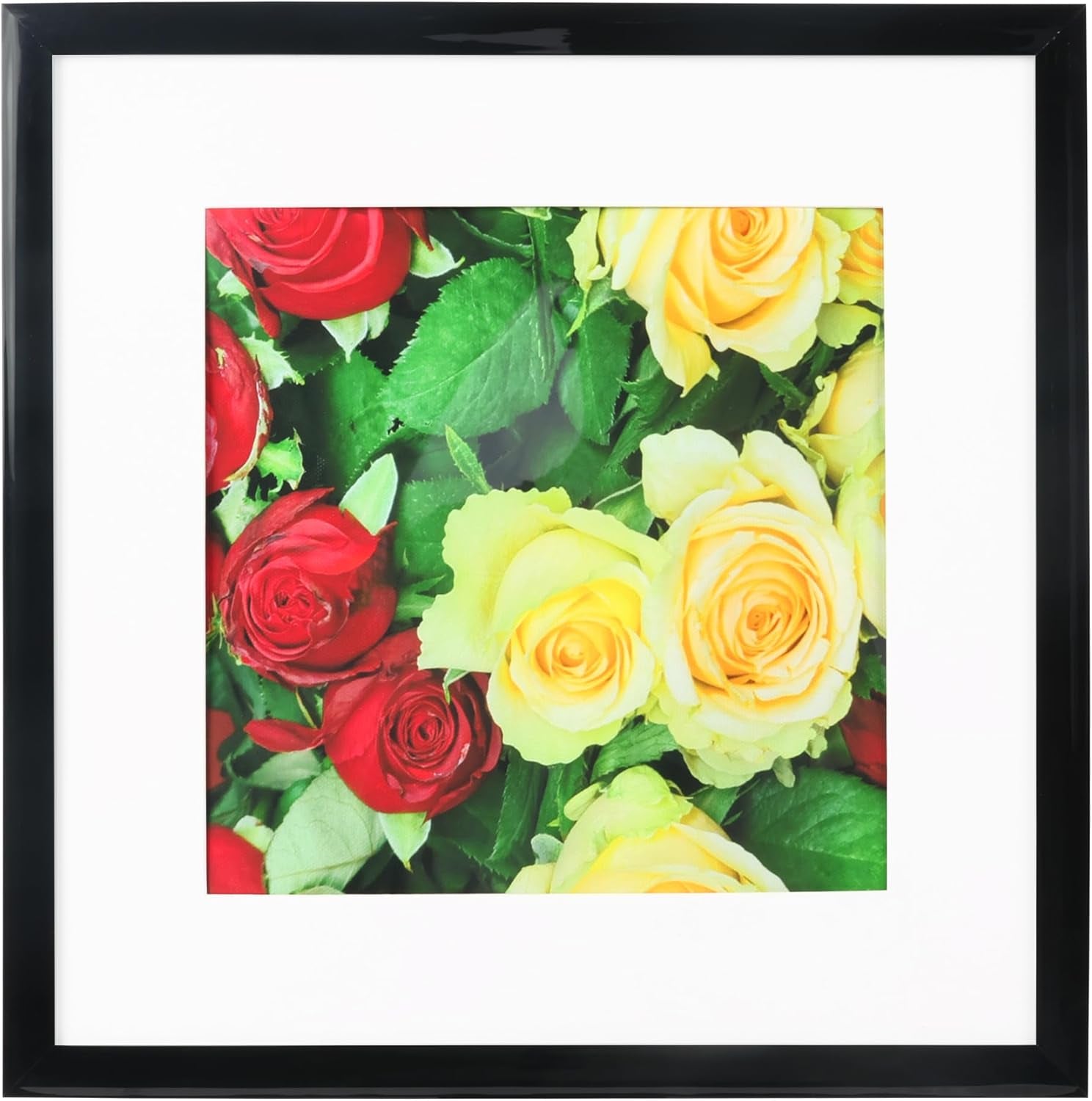 8X8 Picture Frame in Black, Display Pictures 4X4 or 8X8,Wall Certificate Poster Photo Frame, 1 Pack