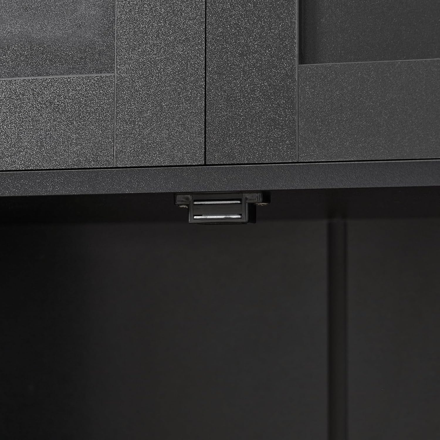 Storage Cabinet, Rattan Cabinets with 2 Adjustable Shelves & 4 Doors, Bathroom Cabinet, Cupboard, Floor Cabinets for Living Room, Entryway, Kitchen, Home Office, Black