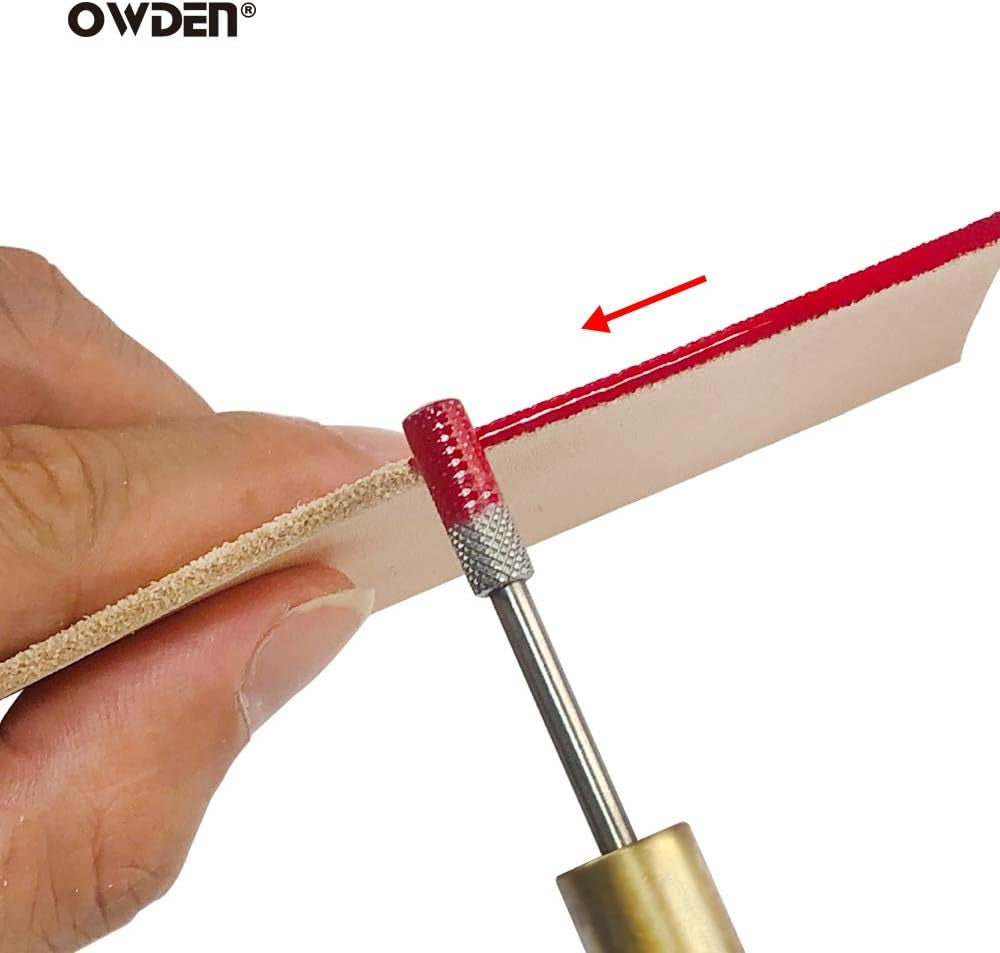 2Pcs. Leather Edge Dye Tool,Ebony Wood Handle, Double Bearing Configure for Smooth Rolling.Edge Dye Roller Leather Edge Oil Printing Tool for Leather Craft Working