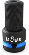 1/2 Inch Drive to 1/4 Inch Hex Impact Adapter | Cr-Mo Steel Body with Quick-Release Collar and 3Mm Adjustable Screw for Steadier Bit Changes