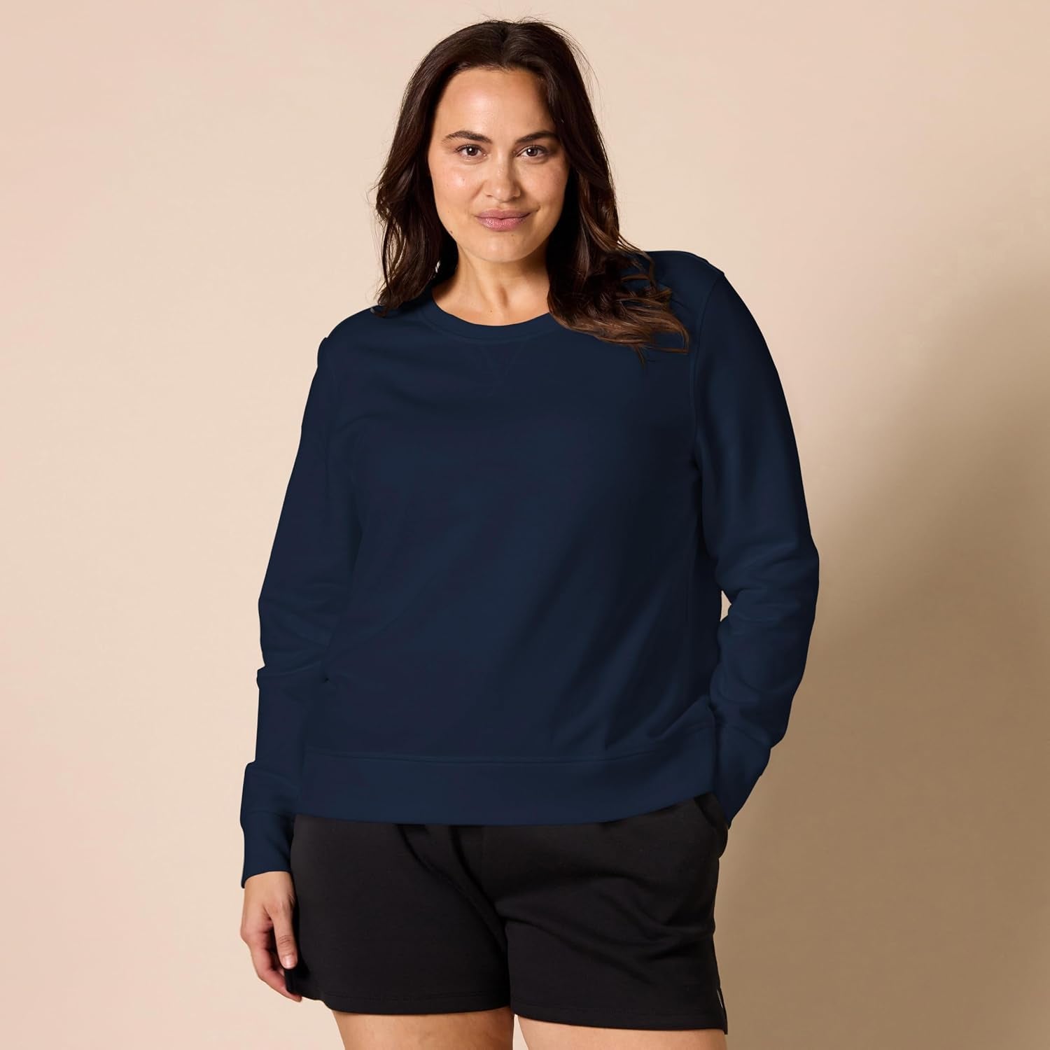Women'S Fleece Crewneck Long Sleeve Pullover Sweatshirt (Available in plus Size)