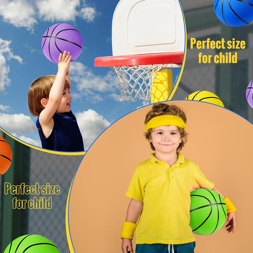 12 Pack Official Size Rubber Basketballs for Kids Child Junior Youth Indoor Outdoor Sports Basket Balls with Pump Back to School Student Gifts Operation Christmas Bulk Items