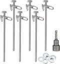 6Pcs 3/8 X 12 Inch Heavy Duty Camping Ground Anchors, Non-Rust Tent Stakes Screw in Kit for Securing Animals, Trampoline, Carports, Canopies, Sheds, Swing Sets, Ground Anchors for High Winds