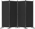 6FT Room Divider Portable, Folding Privacy Screens, 4 Panel Room Partitions, 88" Foldable Wall Dividers, Separating for Home Office Bedroom Dorm Decor (Black)