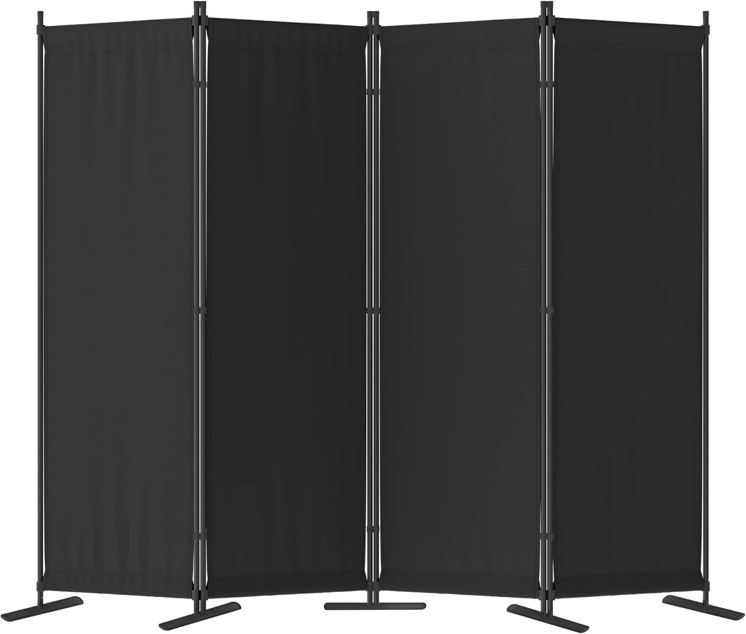 6FT Room Divider Portable, Folding Privacy Screens, 4 Panel Room Partitions, 88" Foldable Wall Dividers, Separating for Home Office Bedroom Dorm Decor (Black)