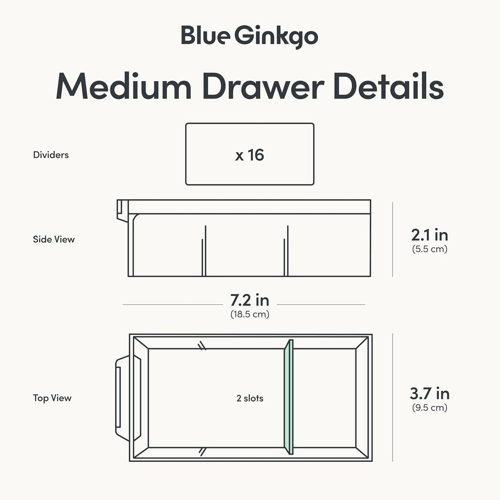 Medium 16-Drawer Cabinet – Stackable Clear Organizer for Hardware, Beads, Plastic Bricks, Office, and Craft Storage (Made in Korea, Blue)