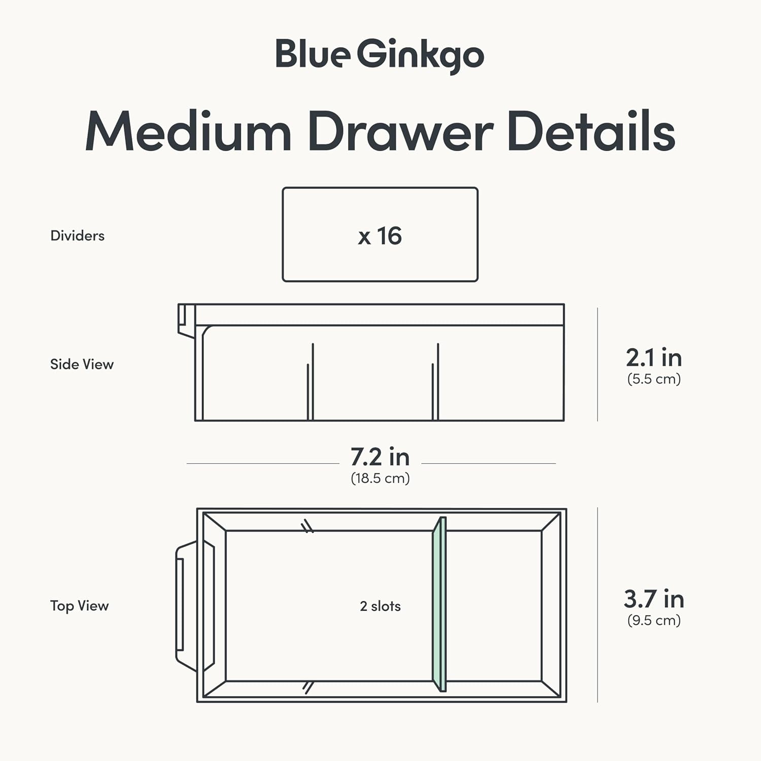 Medium 16-Drawer Cabinet – Stackable Clear Organizer for Hardware, Beads, Plastic Bricks, Office, and Craft Storage (Made in Korea, Blue)