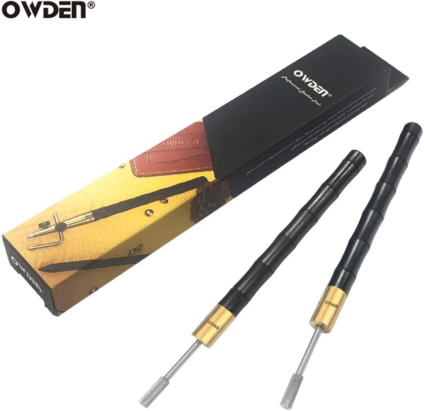 2Pcs. Leather Edge Dye Tool,Ebony Wood Handle, Double Bearing Configure for Smooth Rolling.Edge Dye Roller Leather Edge Oil Printing Tool for Leather Craft Working