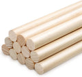 1 X 12 Inch Dowel Rods Wood Sticks Wooden Dowel Rods round Unfinished Hardwood Sticks Wooden Dowels for Crafts DIY(6 Pieces)