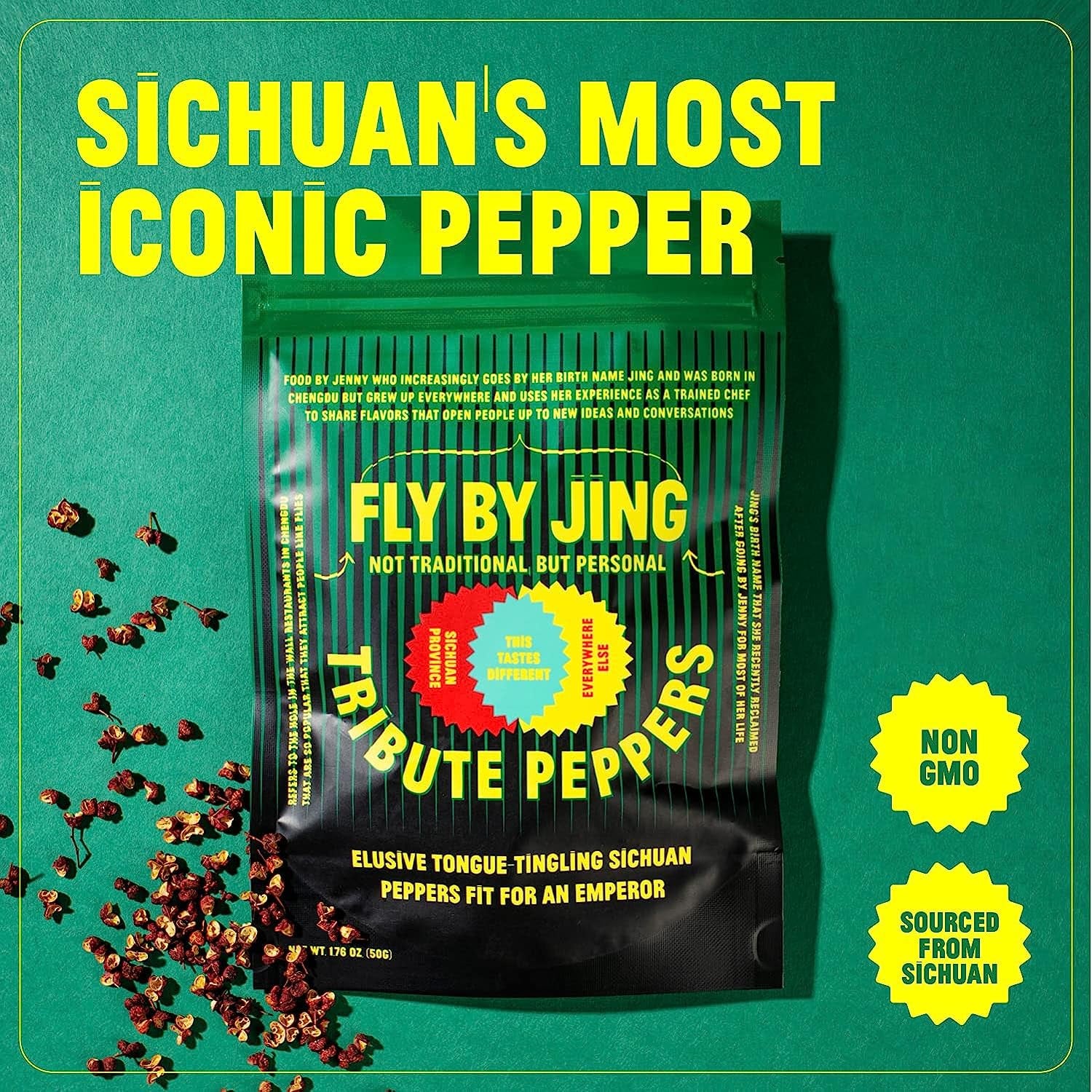 Tribute Pepper, Premium Sichuan Pepper Sourced from Chengdu, Tingly and Numbing W/Floral and Citrus Notes, Make Iconic Dishes like Mapo Tofu and Dan Dan Noodles, Elevate Any Meal (50G)