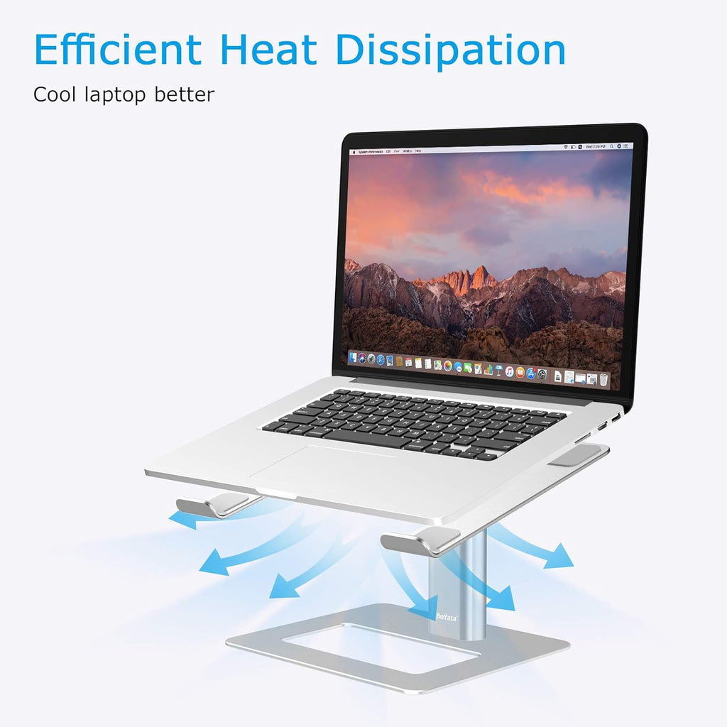 Laptop Stand, Ergonomic Aluminum Height Adjustable Computer Stand Laptop Holder for Desk, Compatible with Macbook Pro/Air, Dell, Lenovo, HP, Samsung, More Laptops 11-17"