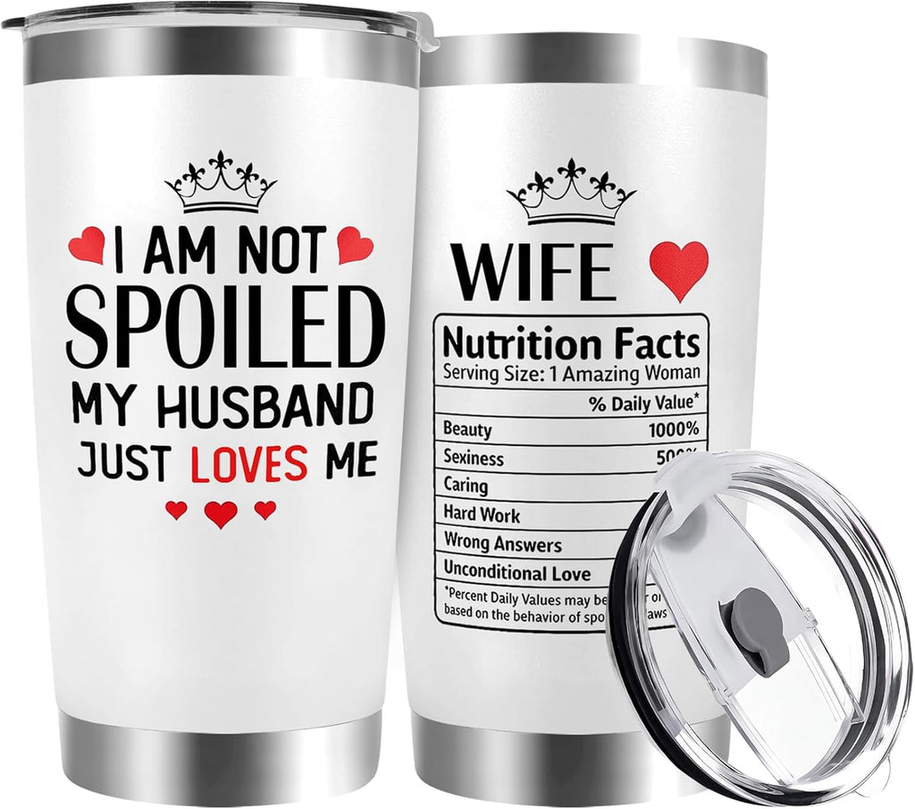 Valentines Day Gifts - Tumbler, Valentine, Christmas, Mothers Day, Birthday Anniversary Wedding Present for Her, Women, Best Wife Ever Gift - 20Oz Insulated Tumbler